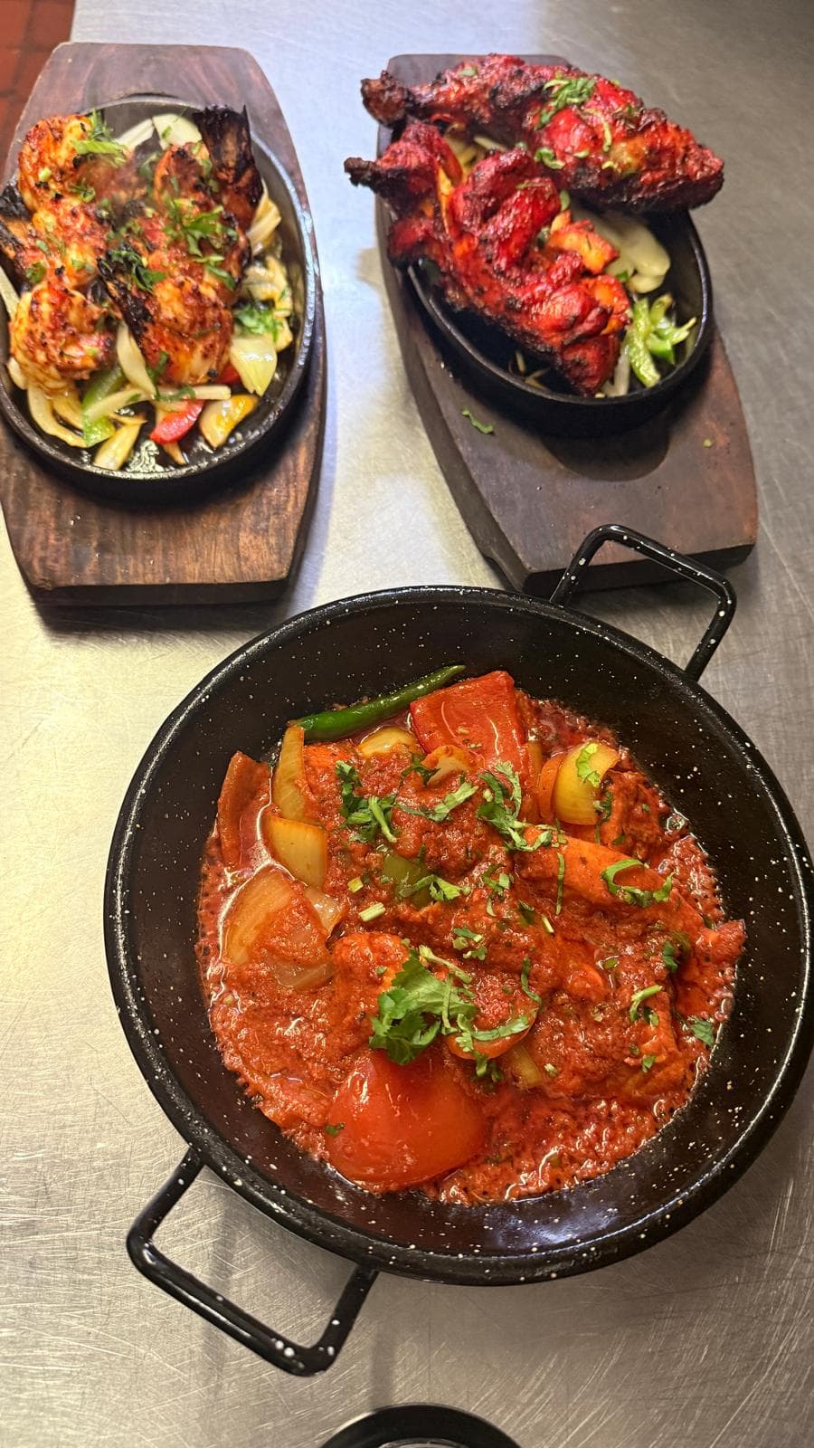 Sizzling tandoori platters fresh from the kitchen